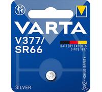 VARTA Piles Bouton V377/SR66 oxyde d'argent, lot de 1, Silver Coin, 1,55V, emballage sécurisé pour les enfants, pour montres, clés de voiture, télécommandes, Made in Germany