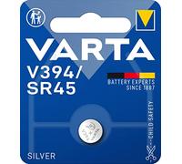 VARTA Piles Bouton V394/SR45 oxyde d'argent, lot de 1, Silver Coin, 1,55V, emballage sécurisé pour les enfants, pour montres, clés de voiture, télécommandes, Made in Germany