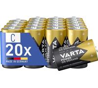 VARTA Piles C Baby, lot de 20, Power on Demand, Alcalines, pack de stockage, intelligentes, flexibles, puissantes, pour accessoires informatiques Made in Germany