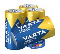 VARTA Piles C, Lot de 4, Longlife Power, alcalines, 1,5 V | Format LR14, Made in Germany, conservation jusqu'à 10 ans, pour console de jeux, brosse à dents, souris, manette
