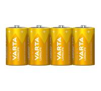 VARTA Piles D Mono, lot de 4, Longlife, Alcalines, 1,5V, adaptées aux télécommandes, réveils, radios, horloges murales, Made in Germany