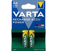 VARTA Piles rechargeables AA, lot de 2, Recharge Accu Power, 2400 mAh Ni-MH, sans effet mémoire, préchargées, prêtes à l'emploi