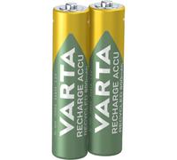 VARTA Piles rechargeables AAA, lot de 2, Recharge Accu Recycled, 800 mAh Ni-MH, fabriquées avec 21% de matériaux recyclés, préchargées, prêtes à l'emploi