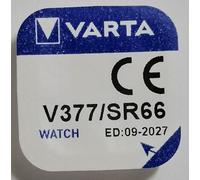 Varta Primary Silver Button V377/SR 66 Nickel-Oxyhydroxide (Niox) 1,55 V Non-Rechargeable Battery - Non-Rechargeable Batteries (Nickel-Oxyhydroxide (Niox), 1,55 V, 24 mAh, 6.8 mm, 6.8 mm, 2.6 mm)