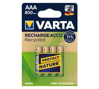 Varta Recharge Accu Recyclé (4 pcs, AAA, 800 mAh), Batteries + piles