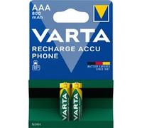 Varta 2 accus AAA rechargeables spécial DECT 800 mAh