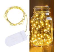 Vartegas Mini guirlande lumineuse LED avec minuteur jaune chaud flexible à piles pour décoration intérieure comme anneaux, pneus, couronnes
