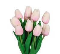 VaryFloral Fausse Fleur 10pcs Tulipe Artificielle Rose Fleurs Artificielles Deco PU Bouquet Fleur Artificielle Vrai Toucher Fleurs Décoration de Mariage Cuisine Magasin de Café Décoration Intérieure