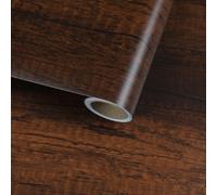 VaryFloral Papier Peint Adhesif Imitation Bois Marron Foncé 30cmx300cm | Papier Peint Autocollant Mural Bois Rouleau Adhesif Decoratif Salon Film Adhesif pour Meuble Armoire Stickers Porte Placard