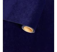 VaryFloral Rouleau de papier peint autocollant en velours doux bleu marine pour commode, boîte à bijoux, tiroir, papier peint en velours bleu roi pour étagère, loisirs créatifs, 30 x 299,7 cm
