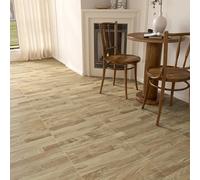 VaryPaper Dalle PVC Adhesive Sol Bois en Patchwork Marron Clair 30cmx30cm 10 Pièces Lino Sol Adhesif Chambre Salon Autocollant Carrelage Effet Bois Cuisine Salle de Bain Parquet Flottant
