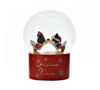 VARZI - Boule de Neige de Noël - Mickey Mouse ET Minnie - Classic - Rouge - Verre - Résine