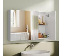 VASAGLE Armoire Murale Salle de Bain, Style Moderne, 15 x 90 x 60 cm | Blanc, Collection KAILYN BBK032W01