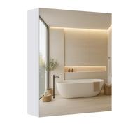 VASAGLE Armoire Murale Salle de Bain, Style Moderne, 50 x 13 x 60 cm | Blanc nuage, Collection KAILYN BBK012WB01