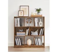 VASAGLE Bibliothèque 97,5 x 30 x 100 cm, pour Salon, Chambre, Bureau, Cloison Séparateur, Marron Rustique LBC52BX