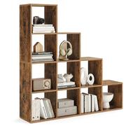 VASAGLE Bibliothèque à 10 Compartiments, Étagère avec Casiers Ouverts | Meuble de Rangement, pour Salon, Chambre, Bureau, 129,5 x 27 x 129,5 cm, Marron rustique, Collection CUSTOS LBC10BX