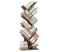 VASAGLE Bibliothèque Arbre, Bibliothèque sur Pied à 8 Niveaux, Étagère d’Angle Gain de Place, avec Étagères, pour Chambre, Salon, Bureau, Marron Rustique LBC11BX