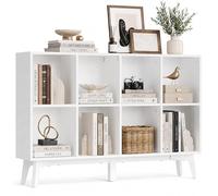 VASAGLE Bibliothèque en Bois, Étagère de Rangement, 119,6 x 24 x 77 cm | Meuble de Rangement Cube, 1 Pièce, pour Salon Bureau, Blanc nuage, Collection Maezo LBC193WB01