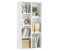 VASAGLE Bibliothèque en Bois, Étagère de Rangement, 50 x 24 x 106 cm | Meuble de Rangement Cube, 1 Pièce, pour Salon Bureau, Blanc Nuage, Collection Custos LBC27WT