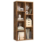 VASAGLE Bibliothèque en Bois, Étagère de Rangement, 50 x 24 x 106 cm | Meuble de Rangement Cube à 7 Compartiments, 1 Pièce, pour Salon Bureau, Marron rustique, Collection CUSTOS LBC27BX