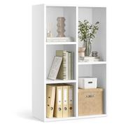 VASAGLE Bibliothèque en Bois, Étagère de Rangement, 50 x 24 x 80 cm | Meuble de Rangement Cube, 1 Pièce, pour Salon Bureau, Blanc Nuage, Collection Custos LBC25WT