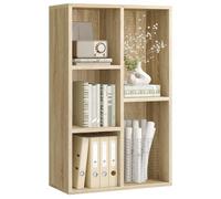 VASAGLE Bibliothèque en Bois, Étagère de Rangement, 50 x 24 x 80 cm | Meuble de Rangement Cube à 5 Compartiments, 1 Pièce, pour Salon Bureau, Couleur Boisée, Collection CUSTOS LBC25NL