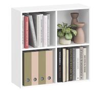 VASAGLE Bibliothèque en Bois, Étagère de Rangement, 65,8 x 24 x 65,6 cm | Meuble de Rangement Cube, 1 Pièce, pour Salon Bureau, Blanc nuage, Collection Custos LBC476W01