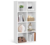 VASAGLE Bibliothèque en Bois, Étagère de Rangement, 65,8 x 30 x 130 cm | Meuble de Rangement Cube à 8 Compartiments, 1 Pièce, pour Salon Bureau, Blanc nuage, Collection CUSTOS LBC24WT