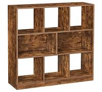 VASAGLE Bibliothèque, Étagère, Cloison Séparateur, 97,5 x 30 x 100,5 cm | Meuble de Rangement avec Compartiments Ouverts, pour Salon, Chambre, Bureau, Marron rustique, Collection CUSTOS LBC52BX