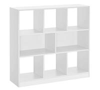 VASAGLE Bibliothèque, Étagère, Cloison Séparateur, 97,5 x 30 x 100 cm | Meuble de Rangement avec Compartiments Ouverts, pour Salon, Chambre, Bureau, Blanc nuage, Collection CUSTOS LBC52WT