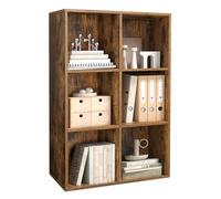 VASAGLE Bibliothèque, Étagère, Meuble de Rangement avec 6 Compartiments, Étagère sur Pied, Bibliothèque Cubique, pour Salon, Bureau, Salle à Manger, Marron Rustique LBC203BX