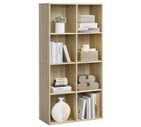 VASAGLE Bibliothèque, Étagère, Meuble de Rangement avec 8 Compartiments, Étagère sur Pied, Bibliothèque Cubique, pour Salon, Bureau, Salle à Manger, Couleur Chêne LBC24NL