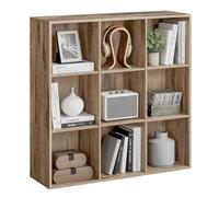 VASAGLE Bibliothèque, Étagère, Meuble de Rangement avec 9 Compartiments, Étagère sur Pied, Bibliothèque Cubique, pour Salon, Bureau, Salle à Manger, Marron Camel LBC177K01