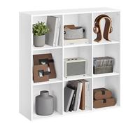 VASAGLE Bibliothèque, Étagère, Meuble de Rangement avec 9 Compartiments, Étagère sur Pied, Bibliothèque Cubique, pour Salon, Bureau, Salle à Manger, Blanc Nuage LBC177W01
