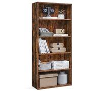 VASAGLE Bibliothèque, Étagère sur 5 Niveaux, Meuble de Rangement Ouvert | pour Salon, Bureau, Salle à Manger, Marron rustique, Collection CUSTOS LBC165X01