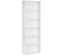 VASAGLE Bibliothèque, Étagère sur 6 Niveaux, Meuble de Rangement Ouvert, Étagère, 24 x 60 x 178,5 cm, Salle à Manger, Blanc Nuage