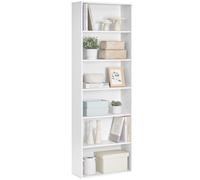 VASAGLE Bibliothèque, Étagère sur 6 Niveaux, Meuble de Rangement Ouvert, Étagère, 24 x 60 x 178,5 cm, pour Salon, Bureau, Salle à Manger, Blanc Nuage LBC169T14