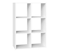 VASAGLE Bibliothèque, Meuble de Rangement, Étagère sur 3 Niveaux | Pour Salon, Chambre, Bureau, avec Compartiments Ouverts, 30 x 98 x 66,4 cm, Blanc Nuage, CUSTOS Collection, LBC406WB01