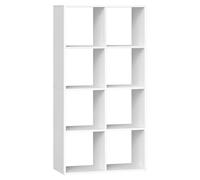 VASAGLE Bibliothèque, Meuble de Rangement, Étagère sur 4 Niveaux | Pour Salon, Chambre, Bureau, avec Compartiments Ouverts, 30 x 66,4 x 130,2 cm, Blanc Nuage, CUSTOS Collection, LBC408WB01