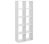 VASAGLE Bibliothèque, Meuble de Rangement, Étagère sur 5 Niveaux | Pour Salon, Chambre, Bureau, avec Compartiments Ouverts, 30 x 65,6 x 161,5 cm, Blanc Nuage, CUSTOS Collection, LBC168T14V2