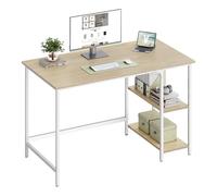 VASAGLE Bureau d'Ordinateur, 120 x 60 x 76 cm, Table Informatique, Style Moderne, pour Bureau à Domicile, Chambre à Coucher, Salon, Beige Naturel et Blanc Perle LWD047N02