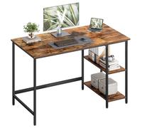 VASAGLE Bureau d'Ordinateur, 120 x 60 x 76 cm, Table Informatique, Style Moderne, pour Bureau à Domicile, Chambre à Coucher, Salon, Marron Rustique et Noir d'encre LWD47X