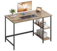 VASAGLE Bureau d'Ordinateur, 120 x 60 x 76 cm, Table Informatique, Style Moderne, pour Bureau à Domicile, Chambre à Coucher, Salon, Marron Camel et Noir d'encre LWD047K01