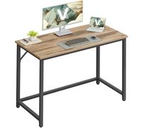 VASAGLE Bureau d'Ordinateur, Table, 100 x 50 x 76 cm, pour Bureau, Chambre, Salon, Cadre en Métal, Marron Camel et Noir d’Encre LWD041K01
