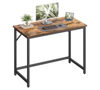 VASAGLE Bureau d'Ordinateur, Table, 50 x 100 x 76 cm, pour Bureau, Chambre, Salon, Cadre en Métal, Marron Rustique et Noir d'Encre LWD41XV1