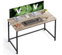 VASAGLE Bureau d'Ordinateur, Table, 60 x 120 x 76 cm, pour Bureau, Chambre, Salon, Cadre en Métal, Grège Chiné et Noir d'encre LWD039B02