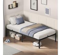 VASAGLE Cadre de Lit 90 x 190 cm avec Sommier, Cadre en Métal Lit Simple