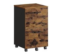 VASAGLE Caisson Mobile, Classeur, 2 Tiroirs, Support d'Imprimante | Documents au Format A4, Dossier Suspendu, Nécessite Montage, Marron Rustique et Noir, Collection CUSTOS OFC040B01V1