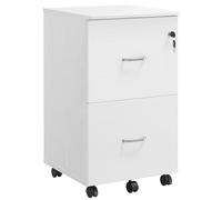 VASAGLE Caisson Mobile, Classeur, 2 Tiroirs, Verrouillable | Support d'Imprimante, Meuble de Bureau, pour Documents au Format A4, Dossier Suspendu, Blanc, Collection CUSTOS LCD027W46