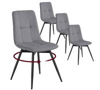VASAGLE Chaises de Salle à Manger en Velours, Lot de 4, Pivotantes à 360° | Chaises de Cuisine avec Pieds Réglables, Supporte 120 kg Chacune, Pour Salon, Gris ardoise, Collection TYRA KDC198G101